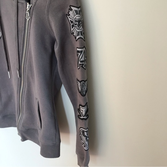 FOX | Grey Patch Zip Up Hoodie - Picture 2 of 12
